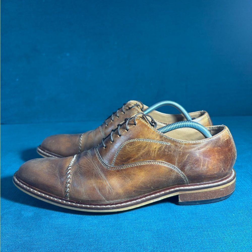 Joseph Abboud Brown Leather Cap Toe Oxford Dress Shoes Men’s Size 10M